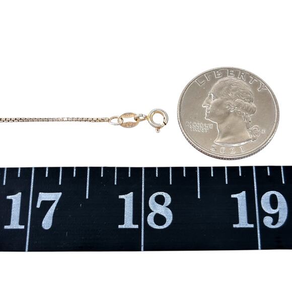 Vintage Italy Sterling Silver 925 Box Chain Necklace 18" - Picture 2 of 3